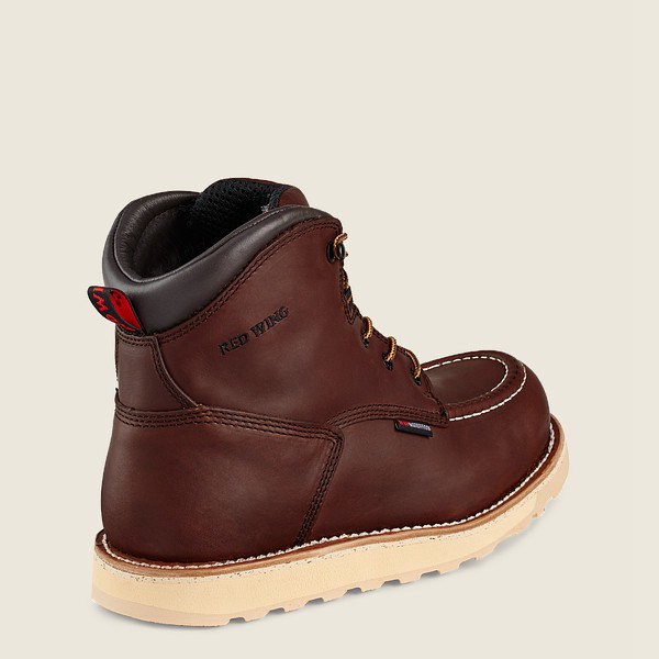 Mens Red Wing Traction Tred - 6-inch Waterproof Toe - Safety Boots Dark Brown - OED813579